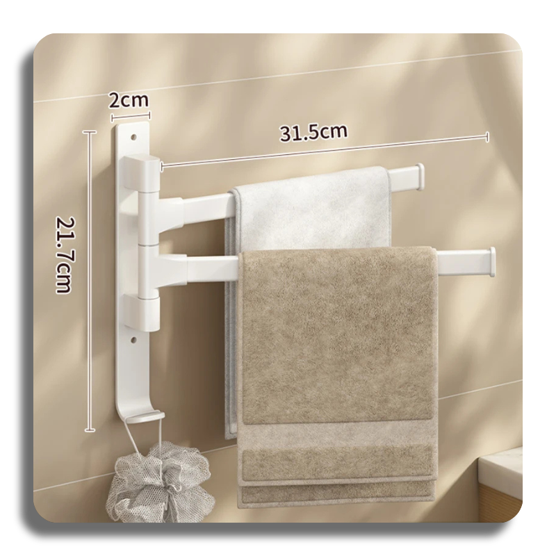Bathroom Towel Rack Rotatable Towel Holder Space Aluminum 2/3/4/5-Bar Towel Hanger Kitchen Shelf Paper Hanging Wall Mounted