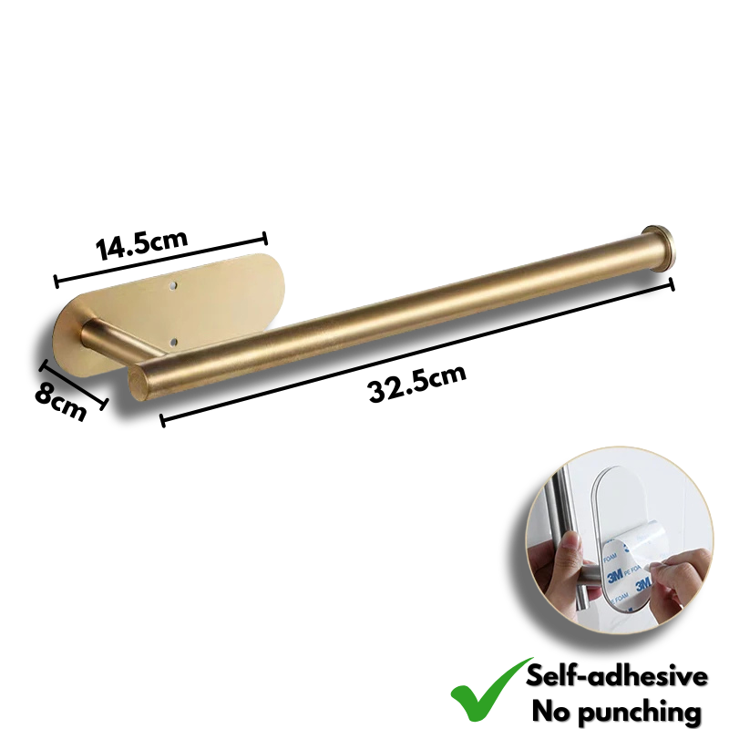 Stainless Steel Paper Towel Holder Hanging Roll Paper Rack Toilet Paper Holder Plastic Film Storage Rack Wall-Mounted Towel Bar