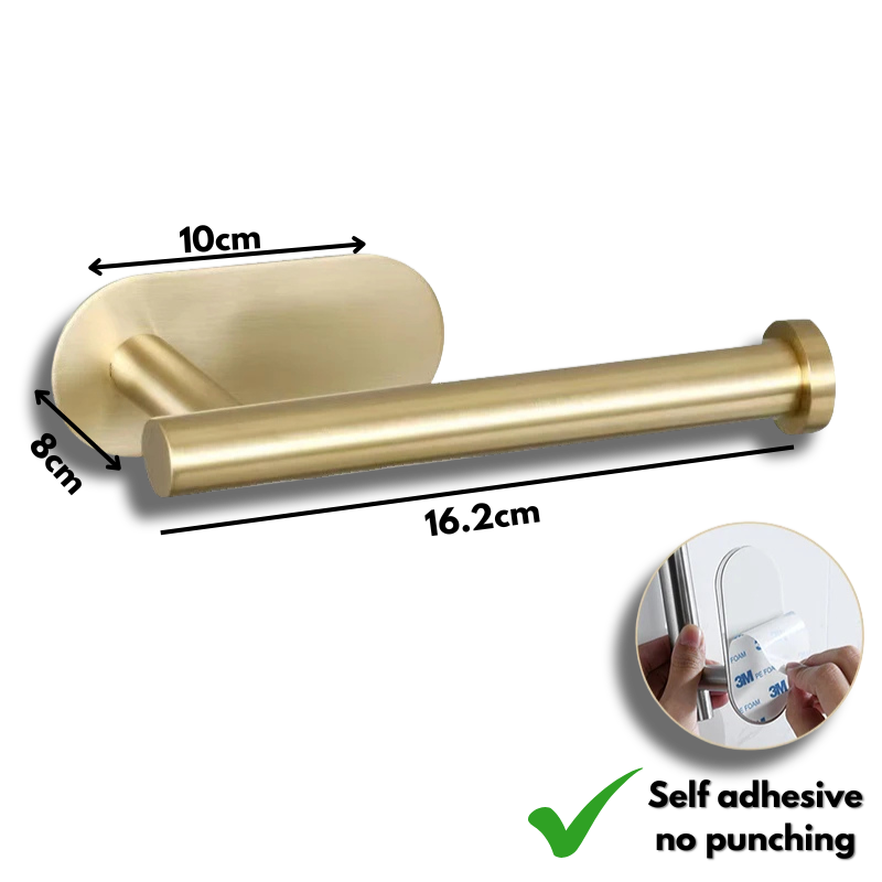 Stainless Steel Paper Towel Holder Hanging Roll Paper Rack Toilet Paper Holder Plastic Film Storage Rack Wall-Mounted Towel Bar