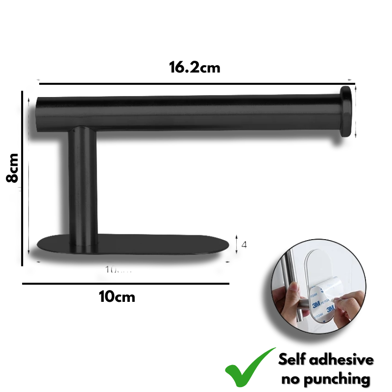 Stainless Steel Paper Towel Holder Hanging Roll Paper Rack Toilet Paper Holder Plastic Film Storage Rack Wall-Mounted Towel Bar