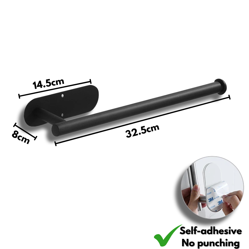 Stainless Steel Paper Towel Holder Hanging Roll Paper Rack Toilet Paper Holder Plastic Film Storage Rack Wall-Mounted Towel Bar
