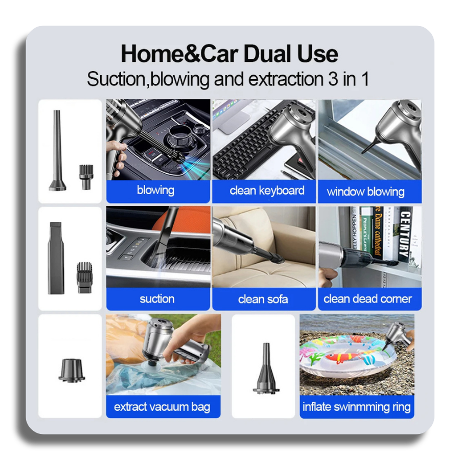 Car Vacuum Cleaner Powerful Wireless Car Vacuum Cleaner 95000PA Strong Suction Handheld Wireless Vehicle Vacuum Cleaner for Car