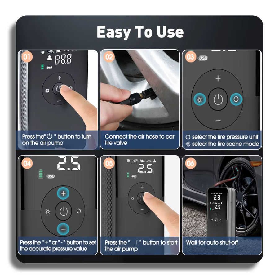 ✨Car Portable Rechargeable Cordless Air Pump Motorcycle Bicycle Balls