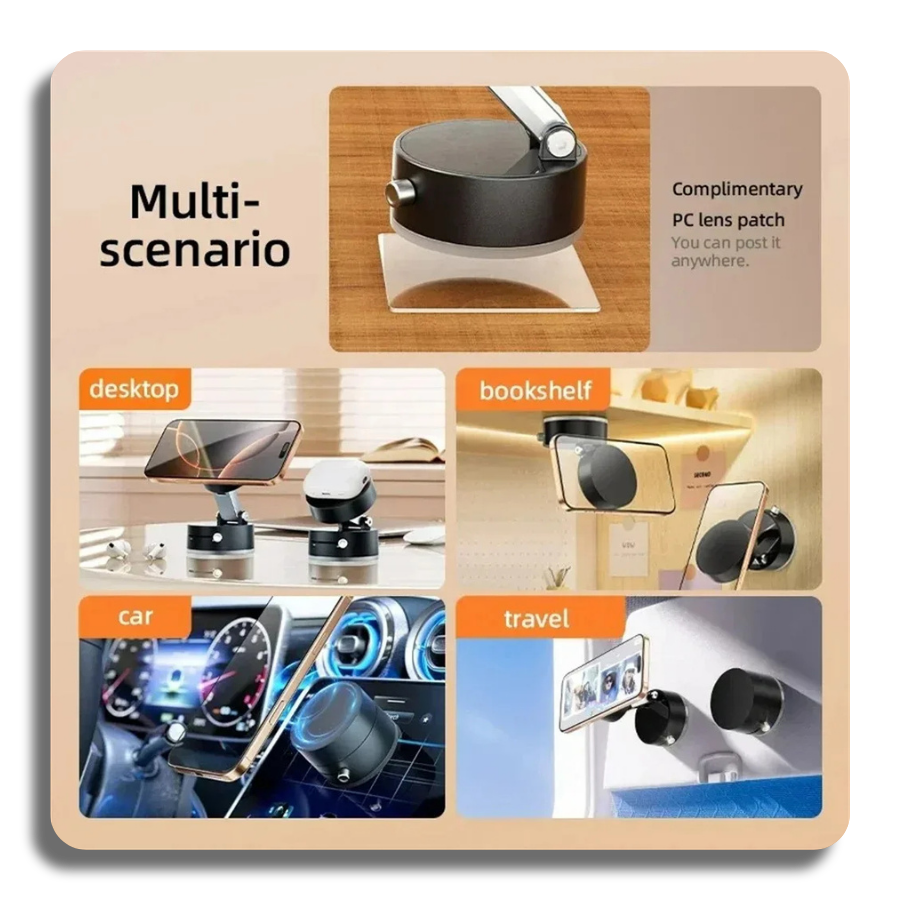 🔥Ultra Magnetic Phone Holder Foldable 360 Degree Rotation Vacuum Suction Cup Stand