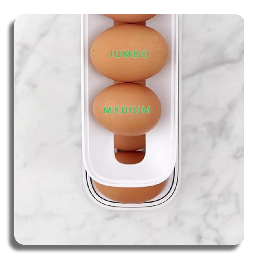 🔥4 Tiers🔥30 Egg Smart Safe Automatic Egg Rolling Rack Egg Distributor for Fridge
