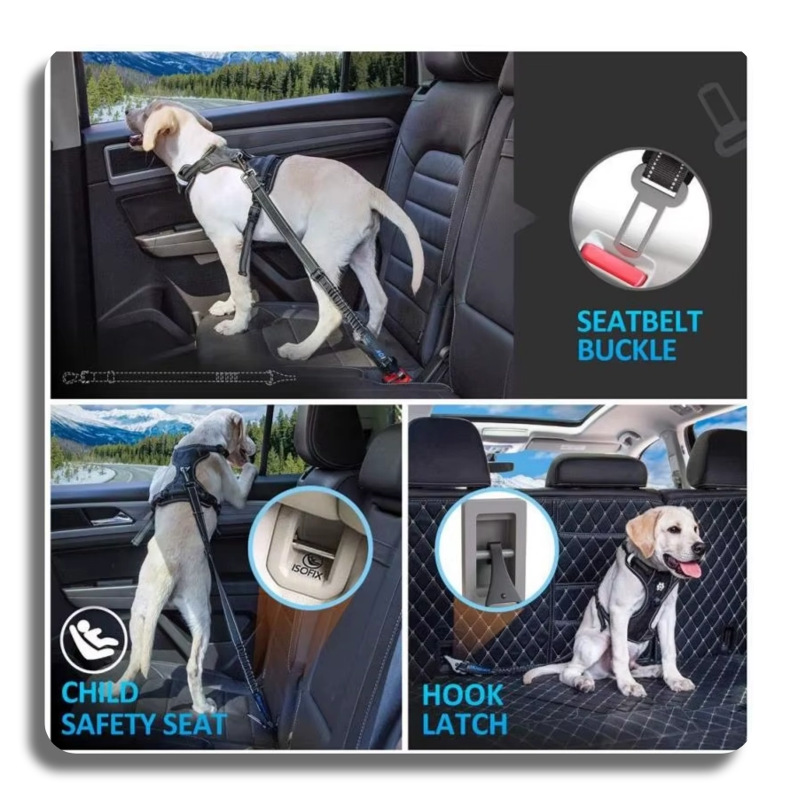 ✨Adjustable Pet Dog Car Seat Belt Safety  Reflective Nylon Rope