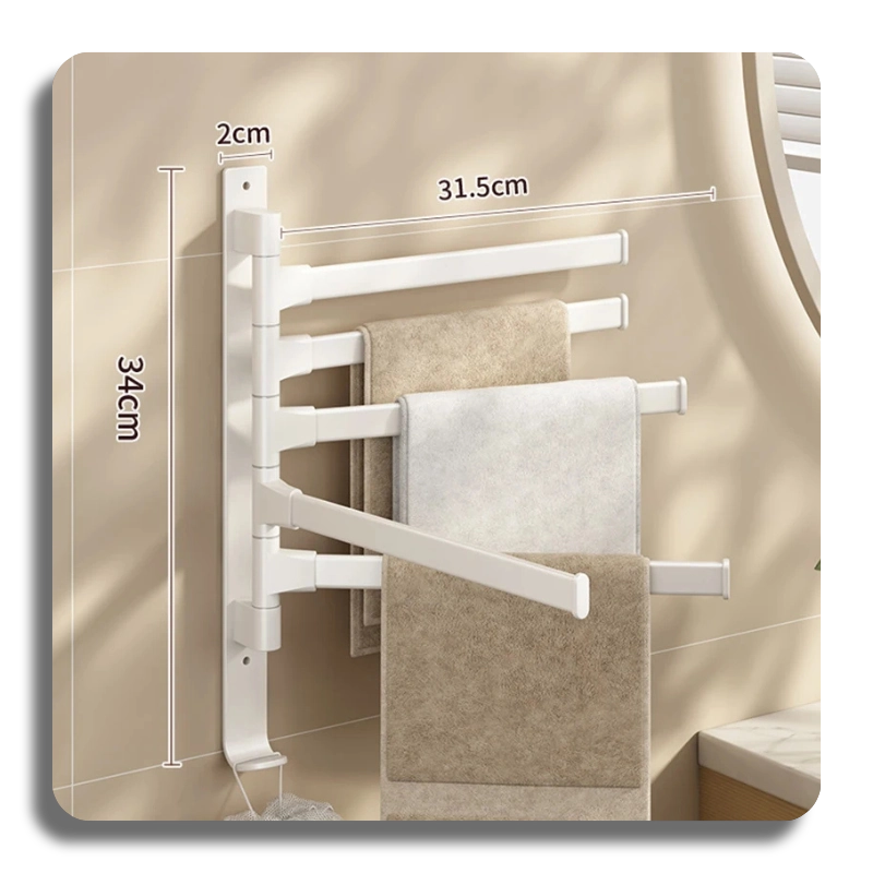 ⭐High Quality⭐ Aluminum Towel Rack Rotatable 2/3/4/5-Bar Wall Mounted