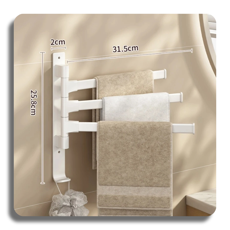 ⭐High Quality⭐ Aluminum Towel Rack Rotatable 2/3/4/5-Bar Wall Mounted