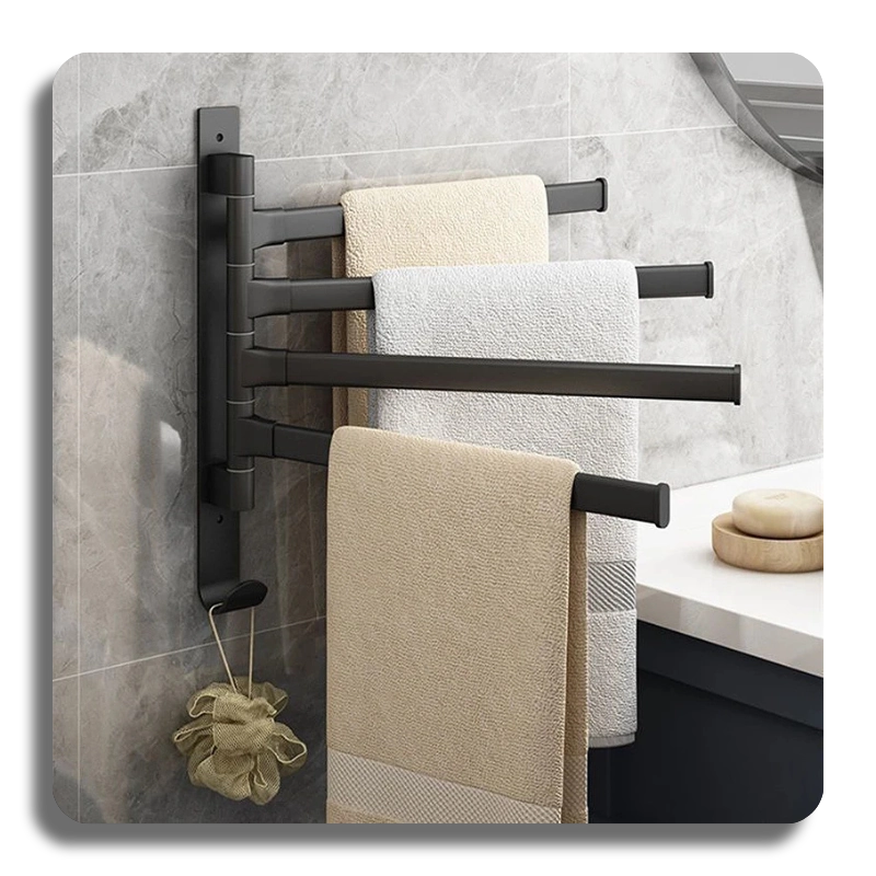 ⭐High Quality⭐ Aluminum Towel Rack Rotatable 2/3/4/5-Bar Wall Mounted