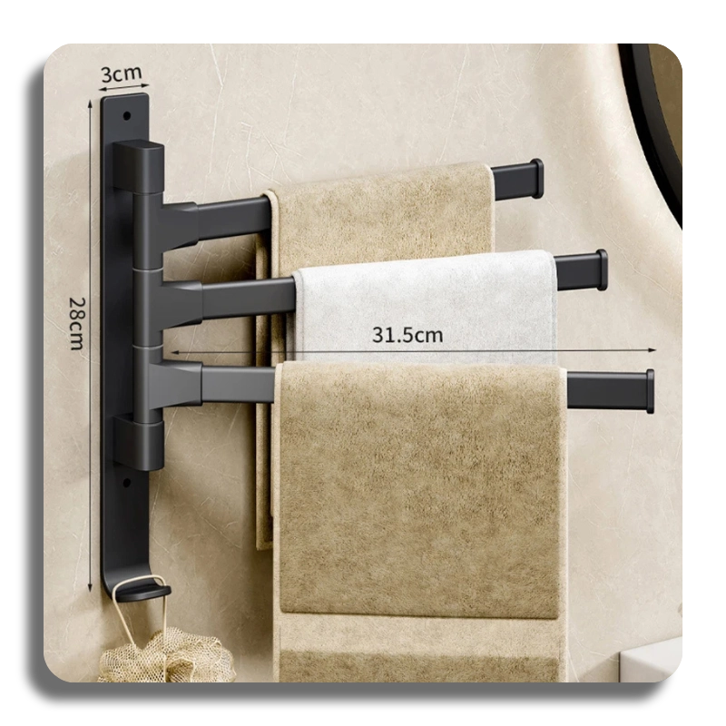⭐High Quality⭐ Aluminum Towel Rack Rotatable 2/3/4/5-Bar Wall Mounted