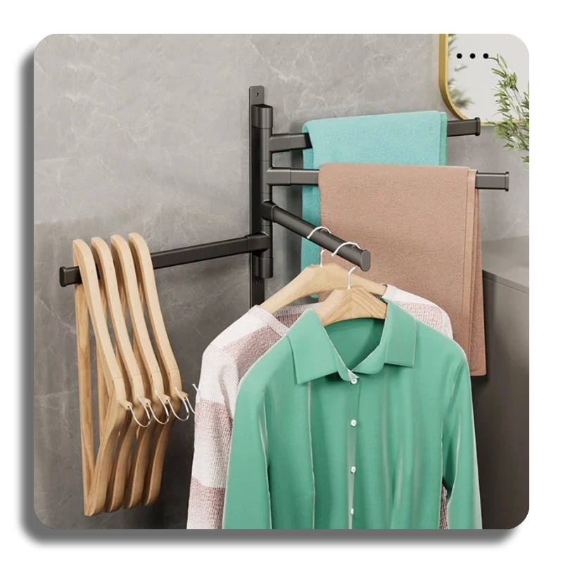 ⭐High Quality⭐ Aluminum Towel Rack Rotatable 2/3/4/5-Bar Wall Mounted