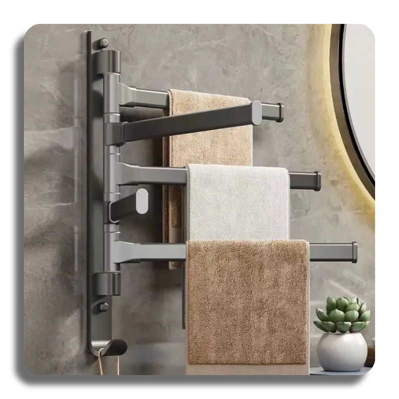 ⭐High Quality⭐ Aluminum Towel Rack Rotatable 2/3/4/5-Bar Wall Mounted