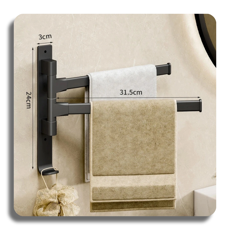 ⭐High Quality⭐ Aluminum Towel Rack Rotatable 2/3/4/5-Bar Wall Mounted