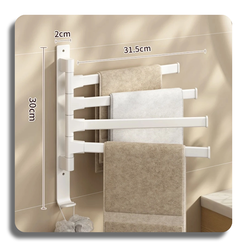⭐High Quality⭐ Aluminum Towel Rack Rotatable 2/3/4/5-Bar Wall Mounted