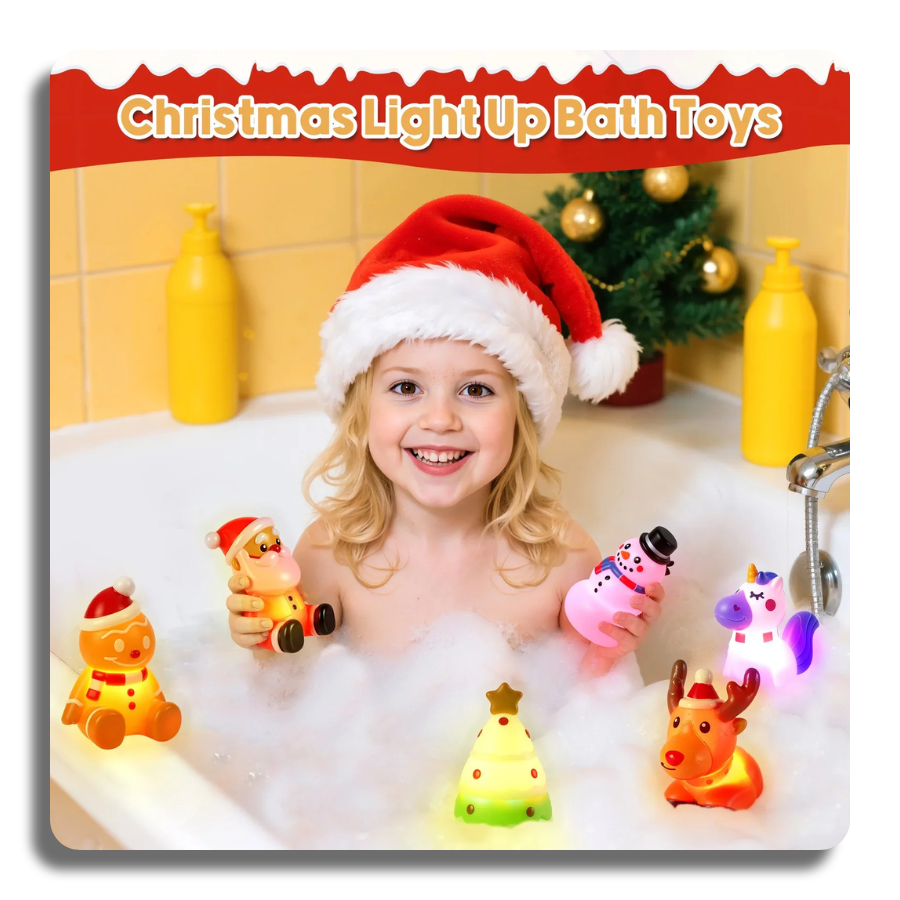 🎁6 Pcs🎁 🎄Smart amazing Christmas Light up Bath Toys for Kids🎄