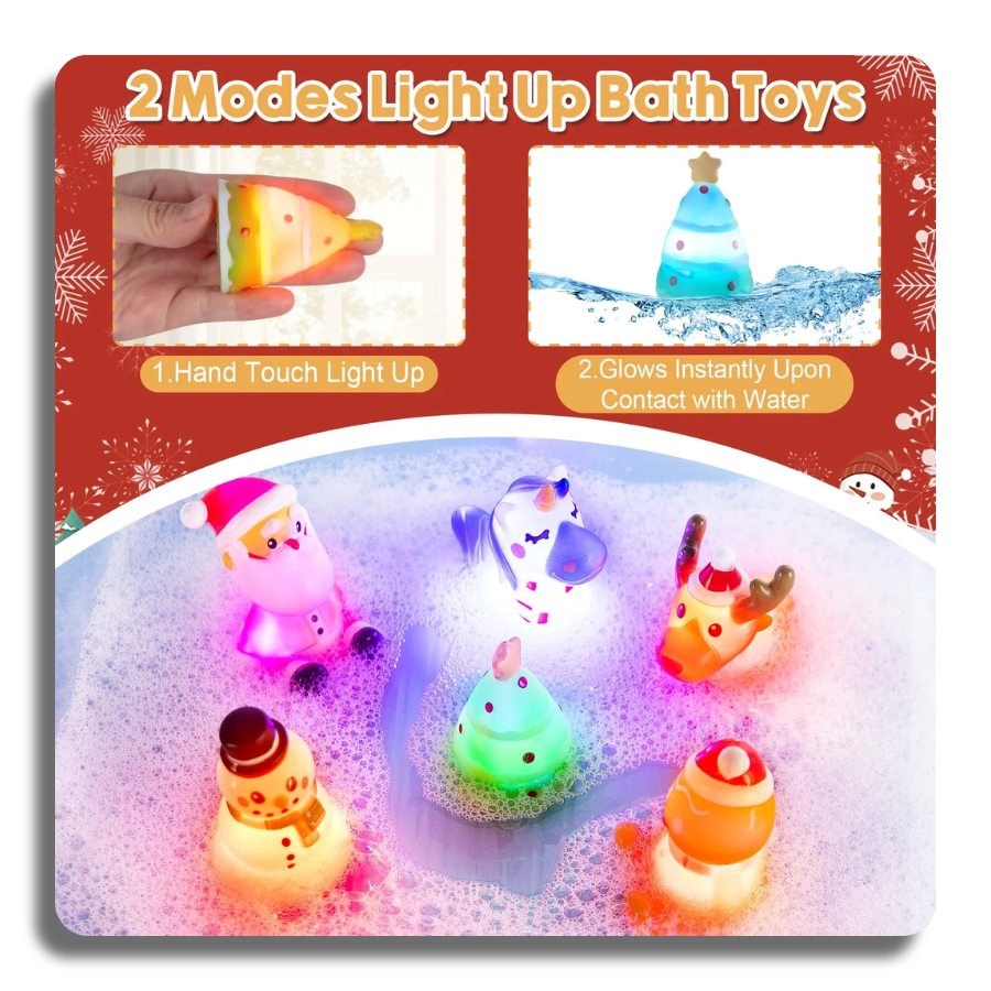 🎁6 Pcs🎁 🎄Smart amazing Christmas Light up Bath Toys for Kids🎄