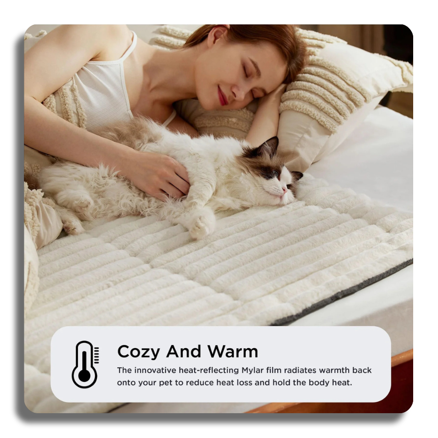 Self Warming Cat Mat for Small Cat Self Heating Dog Crate Pad Thermal Extra Warm Puppy Mat Indoor Outdoor Non-Slip