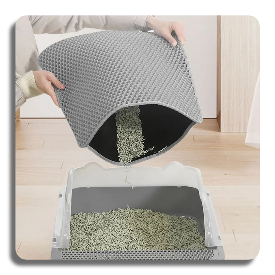 Cat Litter Mat Waterproof Double Layer – Large Litter Trapping Mat for Cat Litter Box, Easy Clean & Odor Control