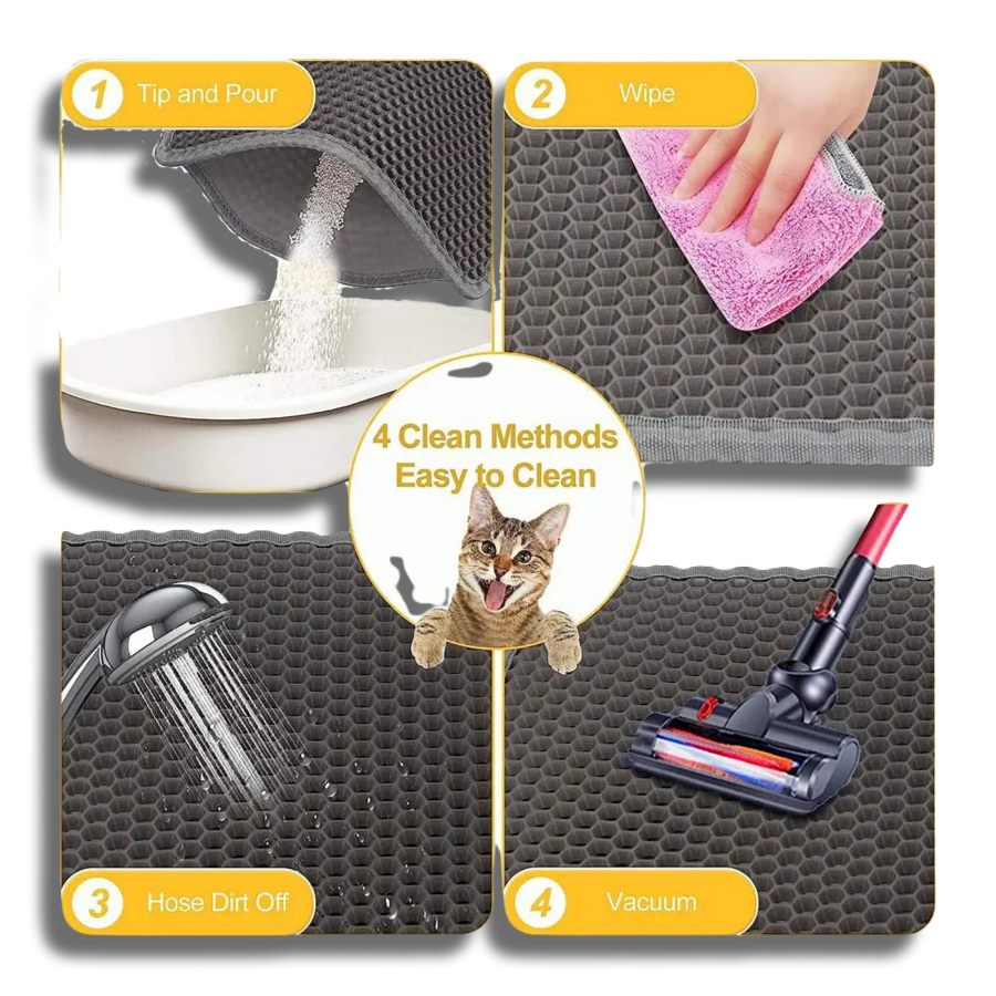Cat Litter Mat Waterproof Double Layer – Large Litter Trapping Mat for Cat Litter Box, Easy Clean & Odor Control