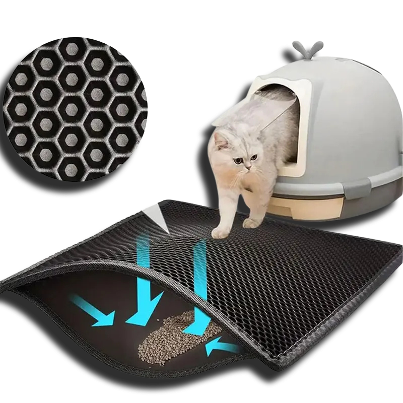 Cat Litter Mat Waterproof Double Layer – Large Litter Trapping Mat for Cat Litter Box, Easy Clean & Odor Control