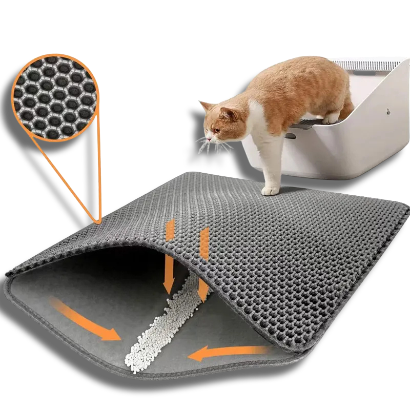 Cat Litter Mat Waterproof Double Layer – Large Litter Trapping Mat for Cat Litter Box, Easy Clean & Odor Control
