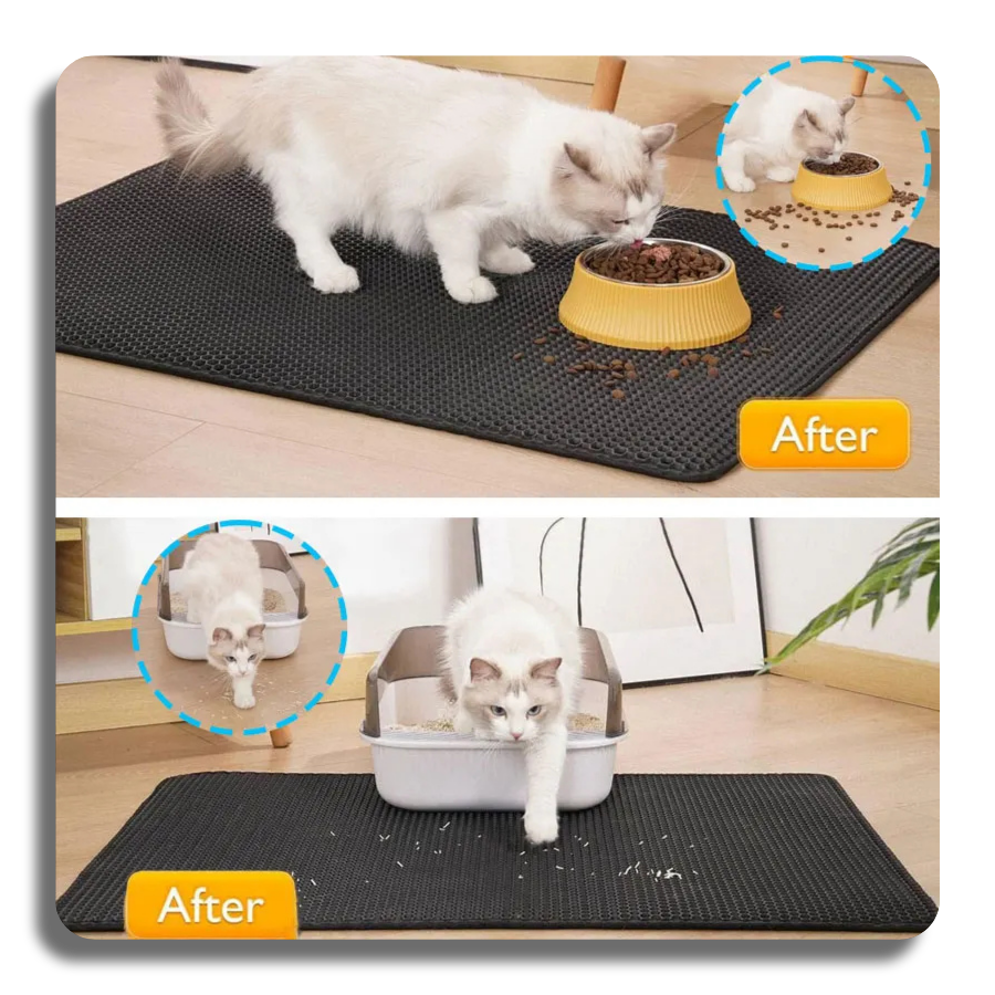 Cat Litter Mat Waterproof Double Layer – Large Litter Trapping Mat for Cat Litter Box, Easy Clean & Odor Control