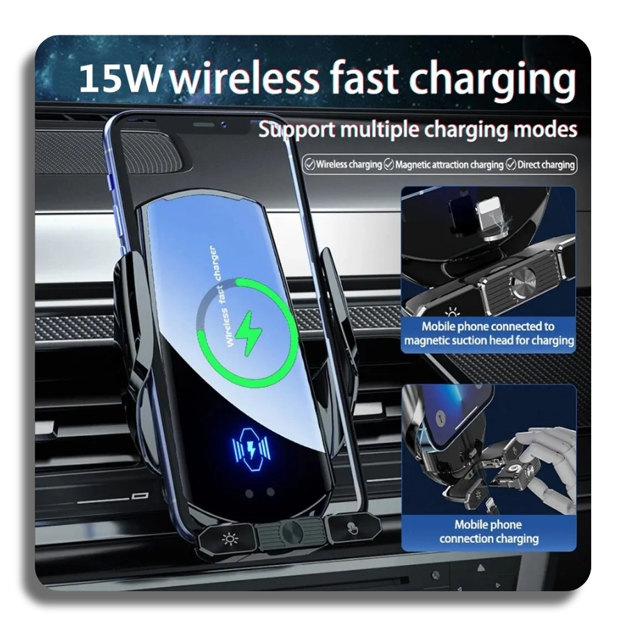 ✔️Car Wireless Charger Magnetic Fast Charging Station Air Vent Sucker Stand Phone Holder
