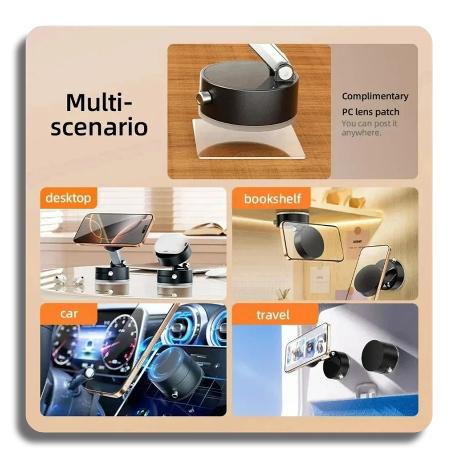 🔥Ultra Magnetic Phone Holder Foldable 360 Degree Rotation Vacuum Suction Cup Stand
