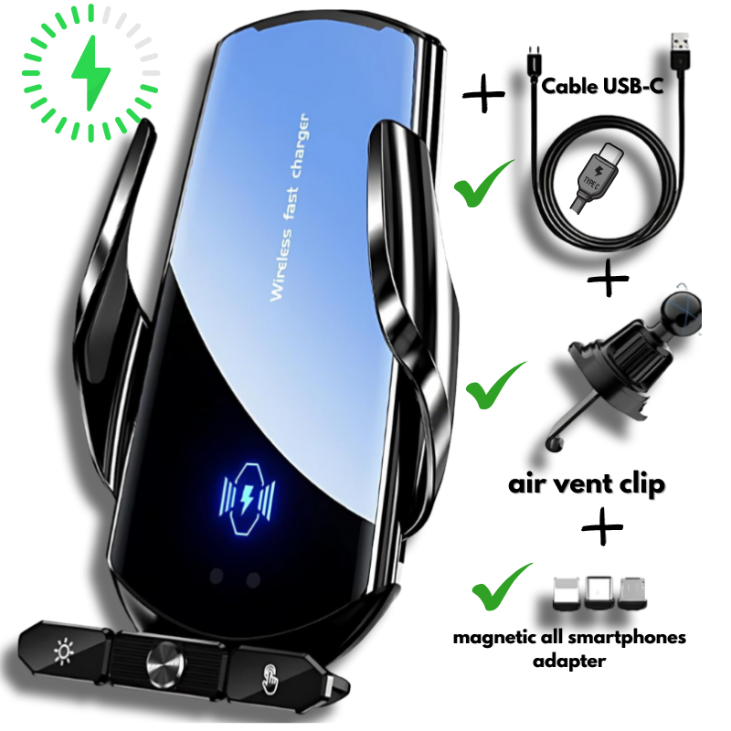 ✔️Car Wireless Charger Magnetic Fast Charging Station Air Vent Sucker Stand Phone Holder