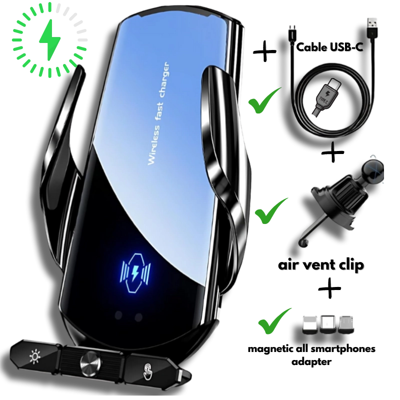✔️Car Wireless Charger Magnetic Fast Charging Station Air Vent Sucker Stand Phone Holder