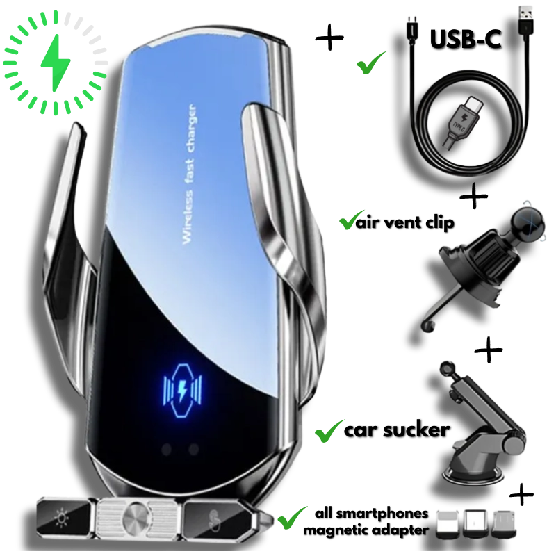 ✔️Car Wireless Charger Magnetic Fast Charging Station Air Vent Sucker Stand Phone Holder