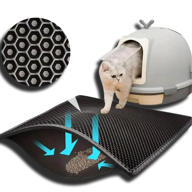 Cat Litter Mat Waterproof Double Layer – Large Litter Trapping Mat for Cat Litter Box, Easy Clean & Odor Control