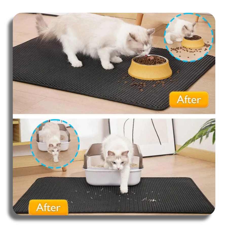 Cat Litter Mat Waterproof Double Layer – Large Litter Trapping Mat for Cat Litter Box, Easy Clean & Odor Control