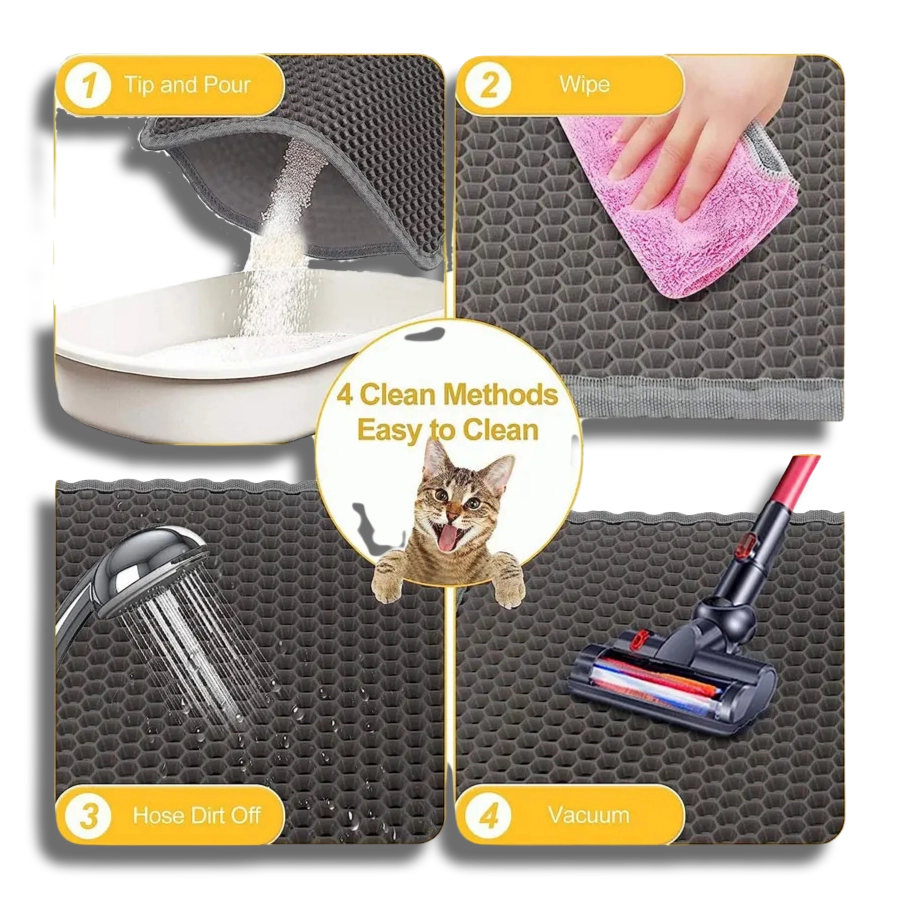 Cat Litter Mat Waterproof Double Layer – Large Litter Trapping Mat for Cat Litter Box, Easy Clean & Odor Control