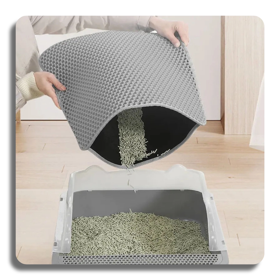 Cat Litter Mat Waterproof Double Layer – Large Litter Trapping Mat for Cat Litter Box, Easy Clean & Odor Control