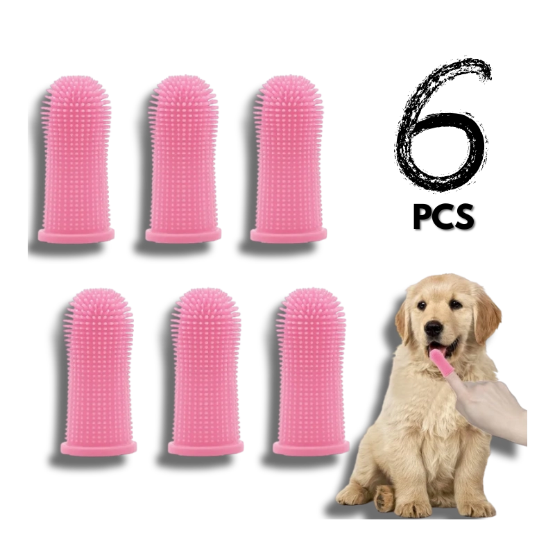 GREAT DEALS™ | 360º Silicone Pet Finger Toothbrush (6-Pack)