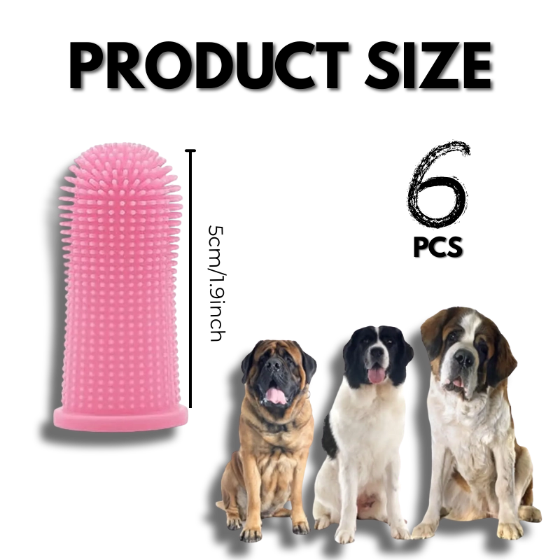 GREAT DEALS™ | 360º Silicone Pet Finger Toothbrush (6-Pack)