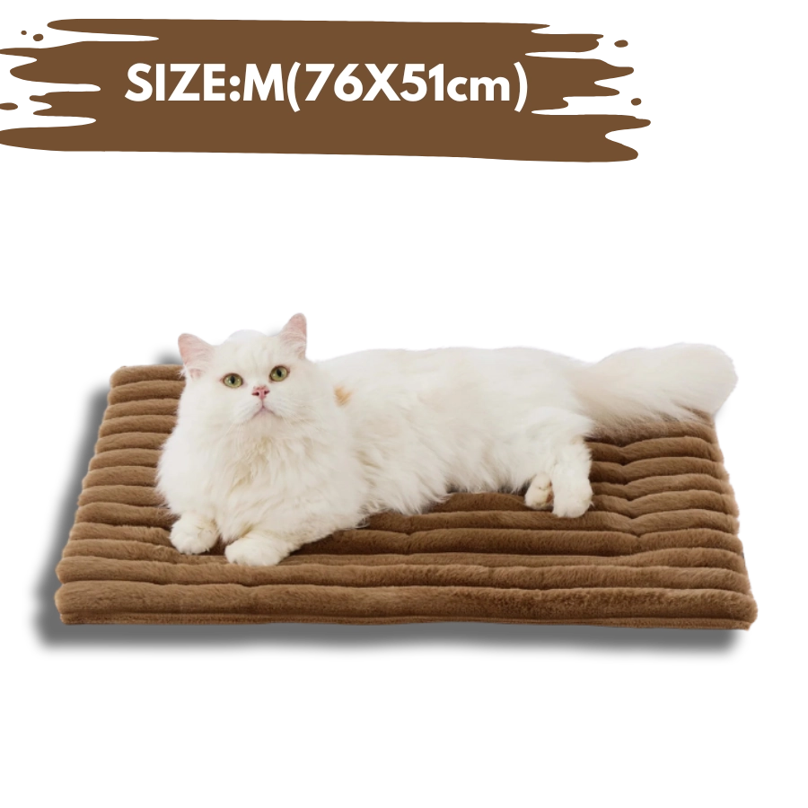 Medium thermal dog mat brown 30x20in (76x51cm) ideal for French Bulldogs and medium-sized pets.