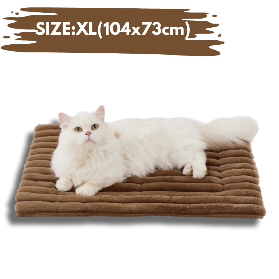 Extra large self-warming dog pad brown 41x29in (104x73cm) for XL breeds like Golden Retrievers and Labradors.