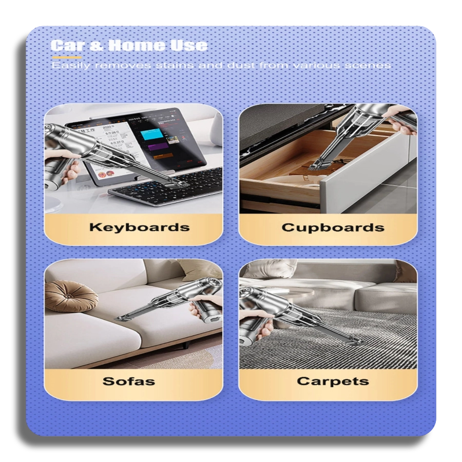 GREAT DEALS™ | 95000Pa Ultra-Powerful Wireless Vacuum cleaning keyboards, cupboards, sofas, and carpets for car and home use.